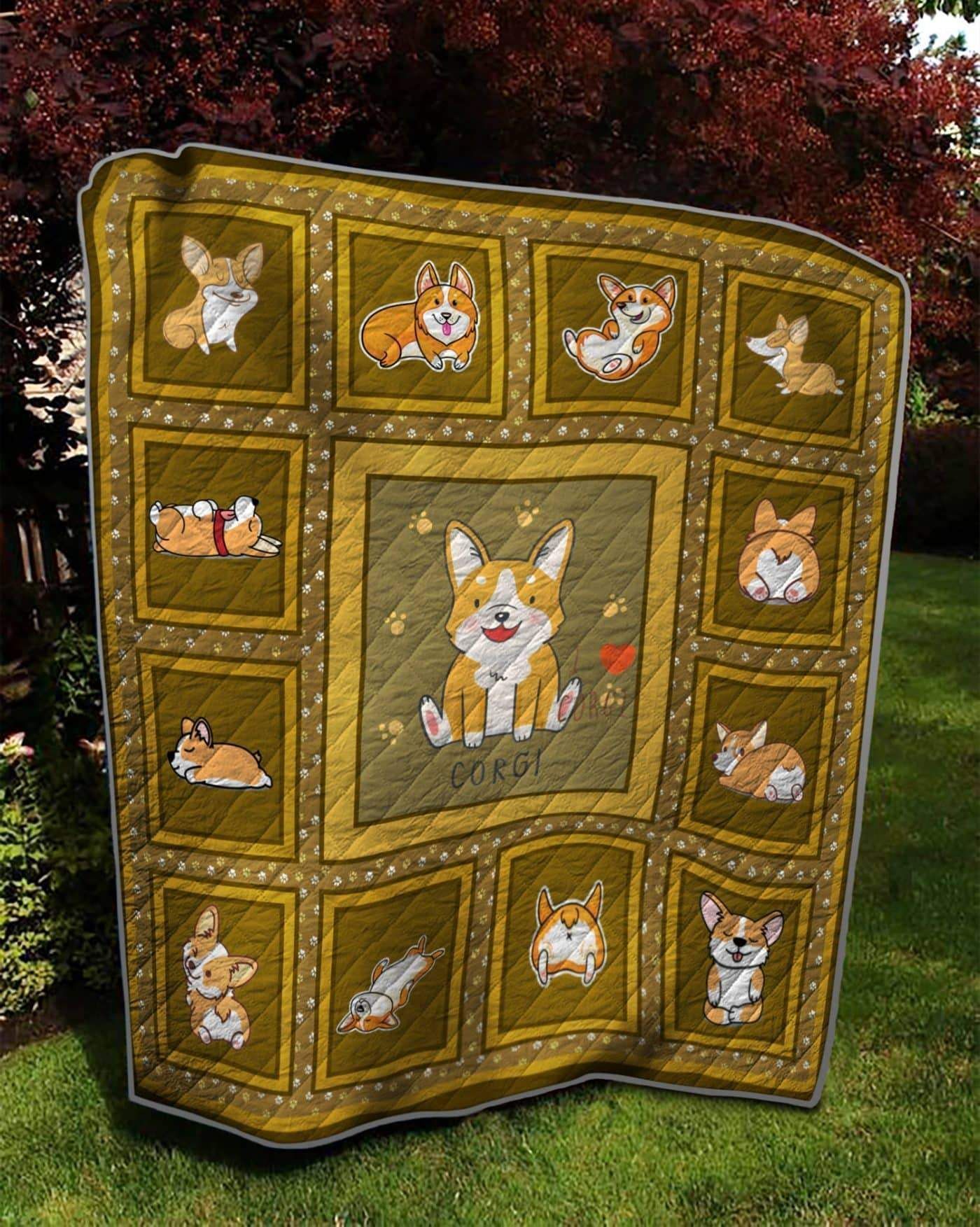 Corgi Cute Dog LTK360 3D Customized Quilt