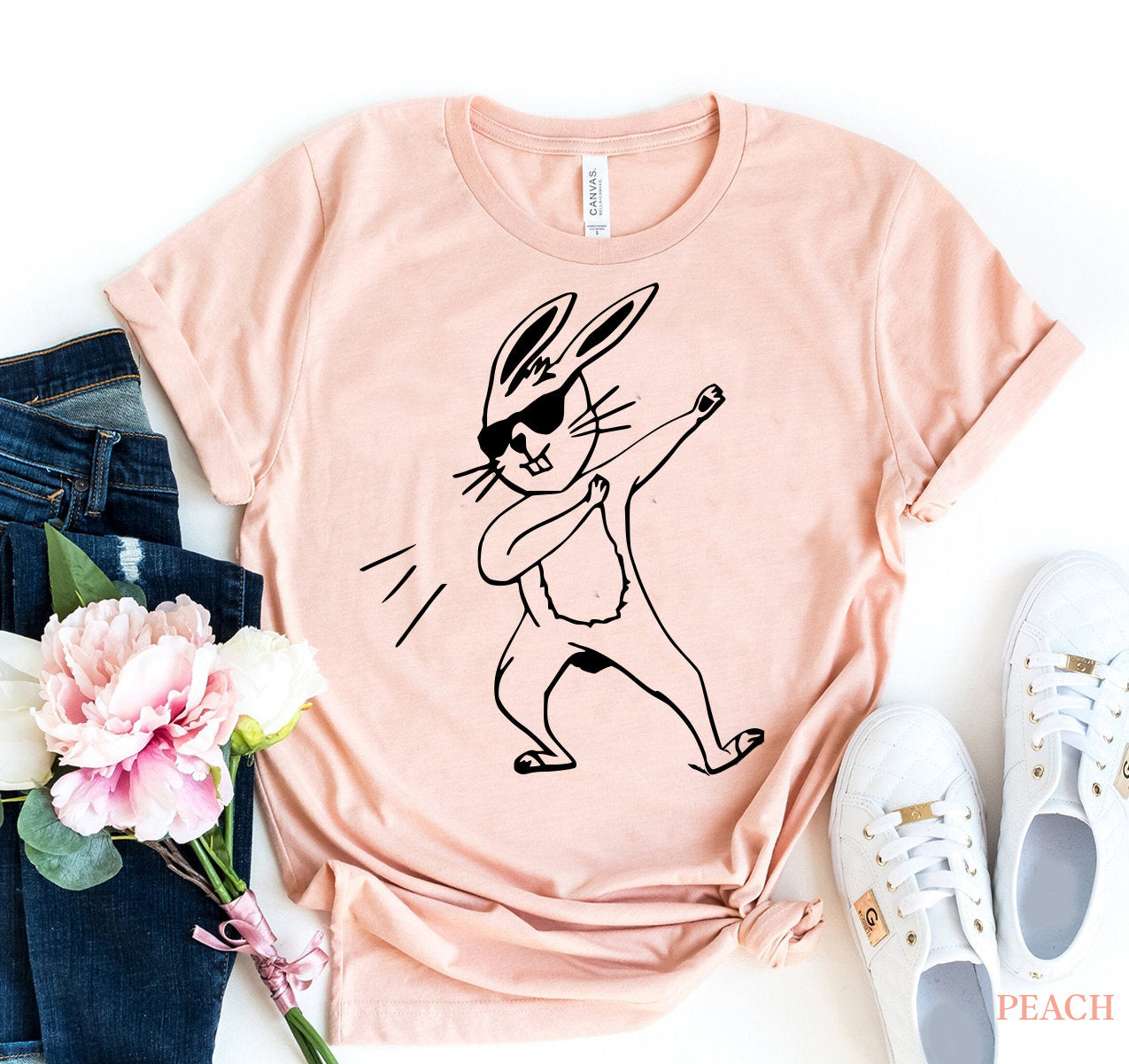 Rabbit Dab T-Shirt, Easter Bunny Shirt, Gift For Her, Bunny Shirt, Spring T-Shirt, Easter T-Shirt, Animal Shirt, Bunny Gifts, Nature Shirt