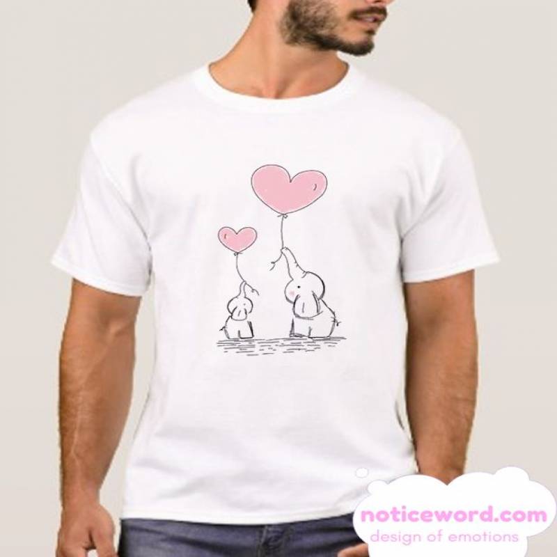 Elephant With heart smooth T SHirt