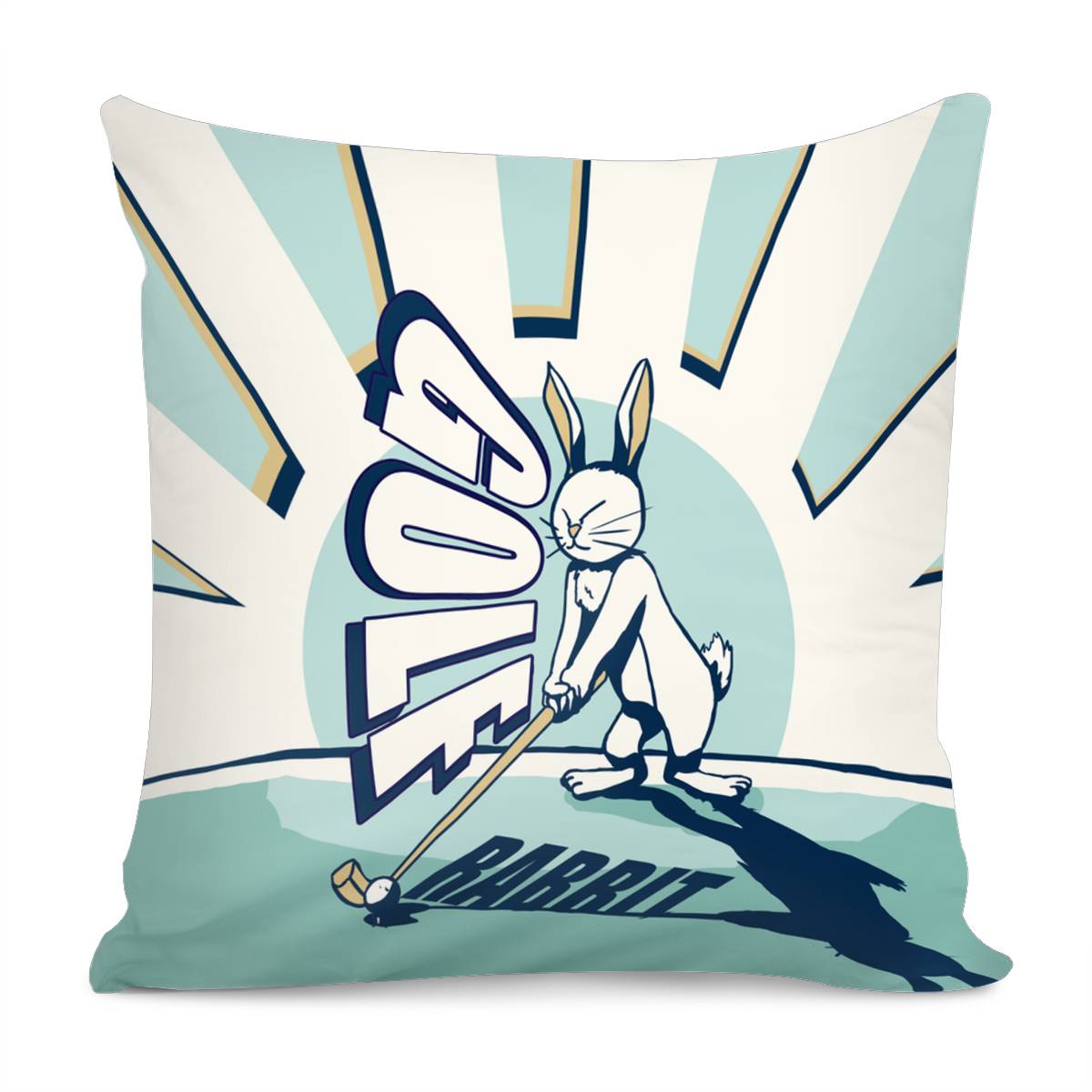 Bunny And Sport And Golf And Font And Light Pillow Cover