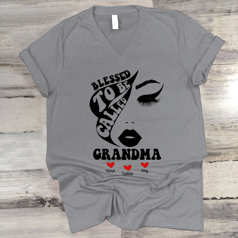 Blessed To Be Called Grandma Empowered Women V-Neck