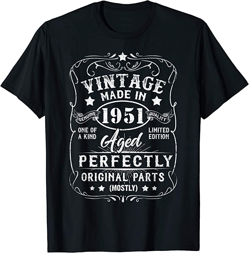 Vintage Made In 1951 Retro Classic 70th Birthday Decorations T-Shirt