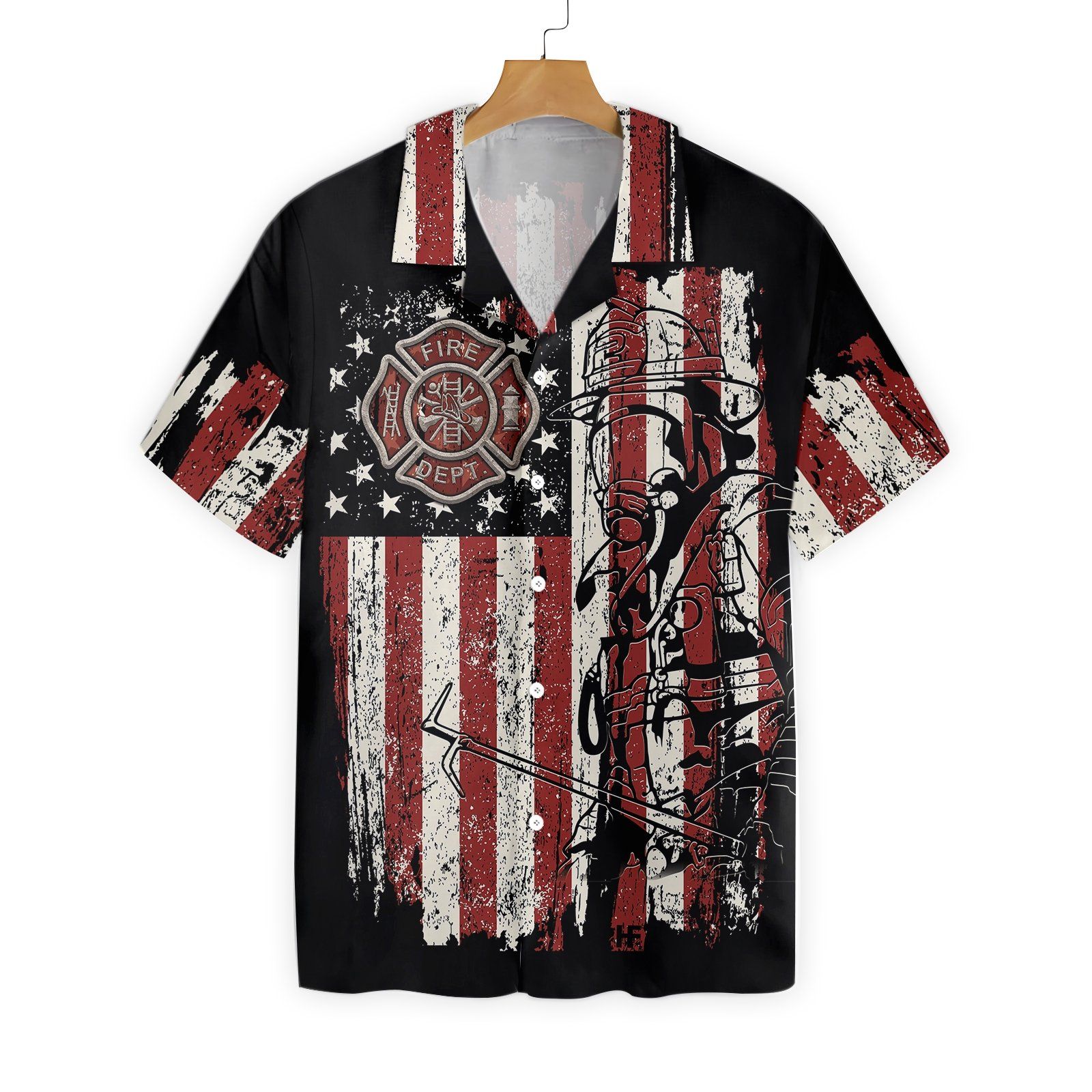 American Flag With Firefighter Logo Vintage Ez24 0801 Hawaiian Shirt