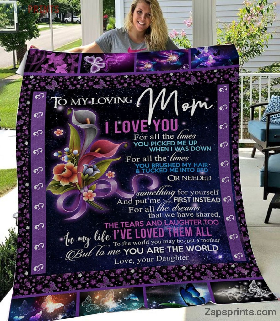 Gift For Mom – To My Mom – Butterfly – You Picked Me Up – Blanket