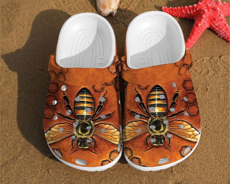 Animals Bee Texture Gift For Lovers Hippie Gift For Lover Rubber clog Shoes Comfy Footwear