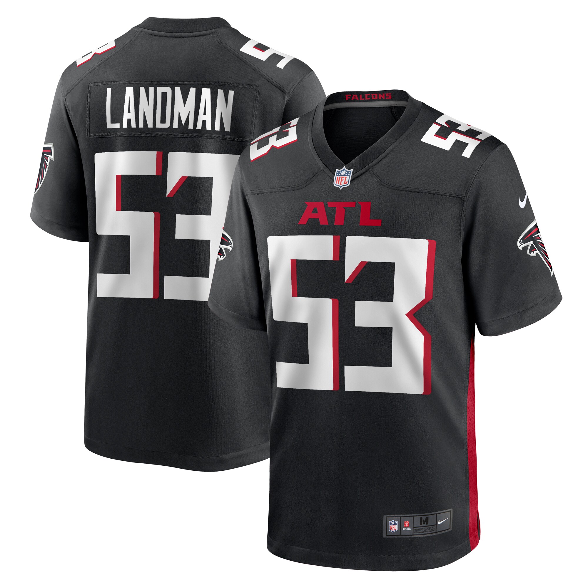 Nate Landman Atlanta Falcons Team Game Jersey – Black