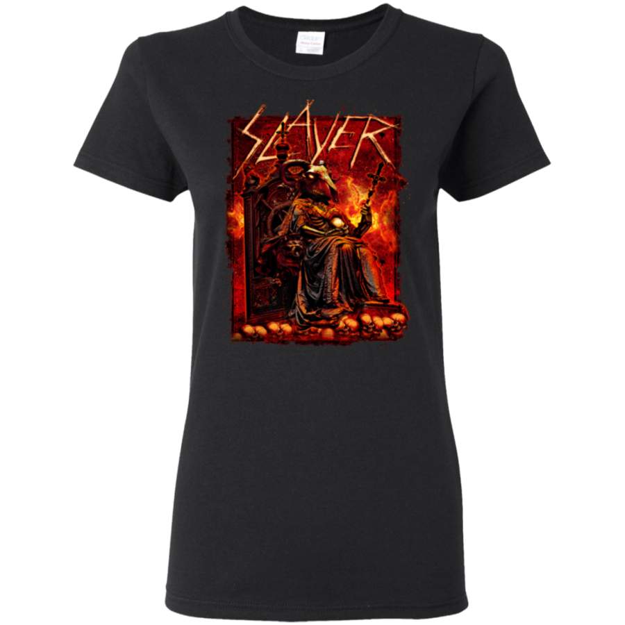 Slayer T Shirt Goat Skull Band Logo Official Ladies T-Shirt