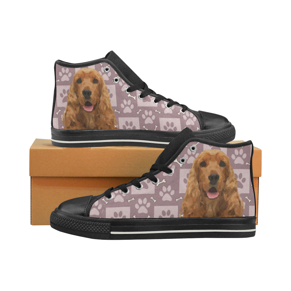 American Cocker Spaniel Black Men’s Classic High Top Canvas Shoes