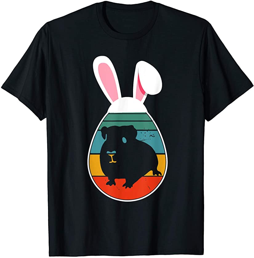 Vintage Guinea Pig In Easter Egg Bunny Guinea Pig Lover T-Shirt