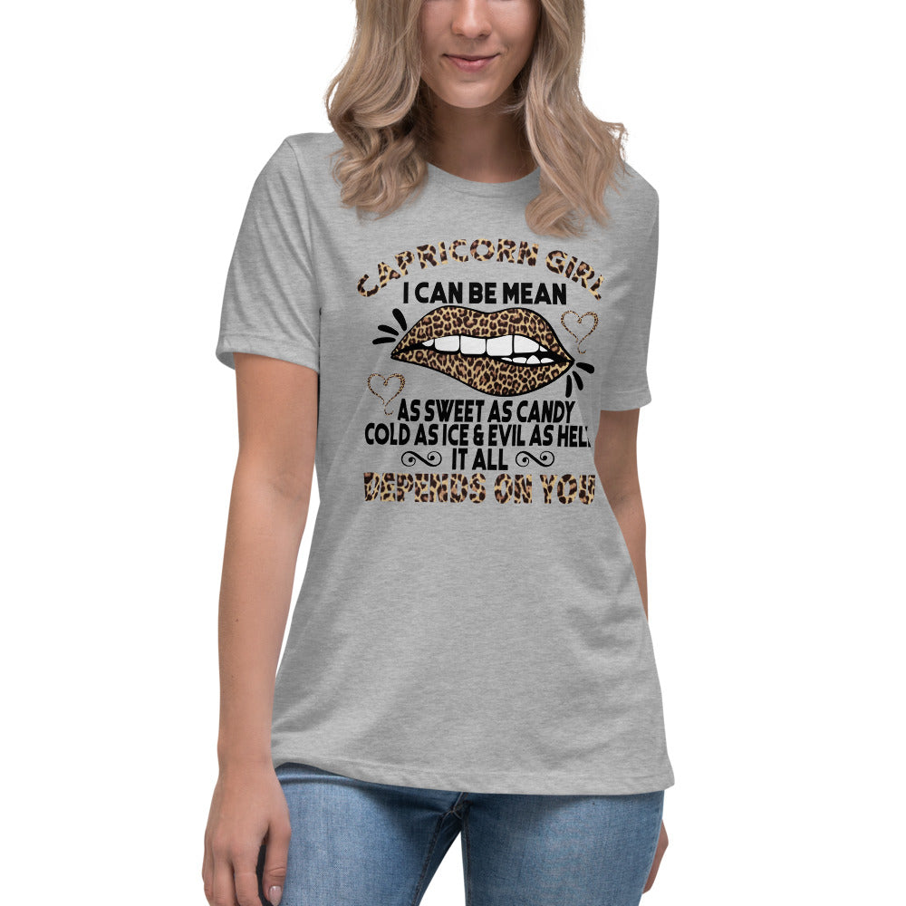 Sweet As Candy Cold As Ice Capricorn Leopard T-Shirt