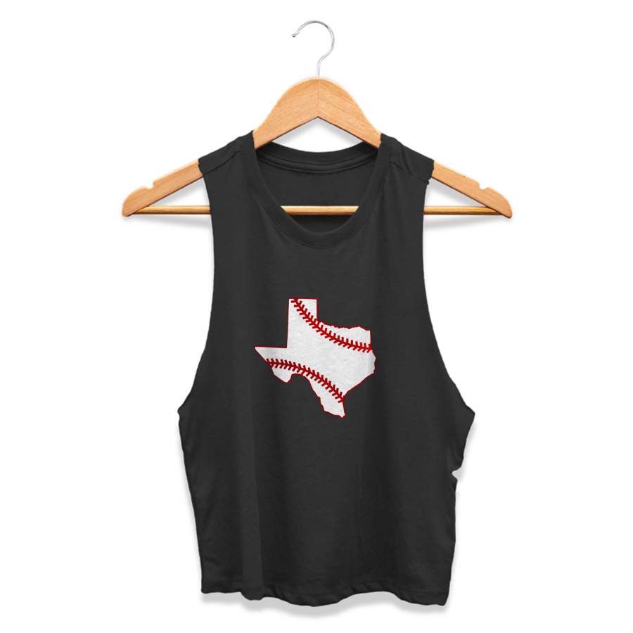 Glitter Texas Aggie Tcu Baseball Ranger Houston Astros Longhorn CPY Womans Crop Tanktop Tee