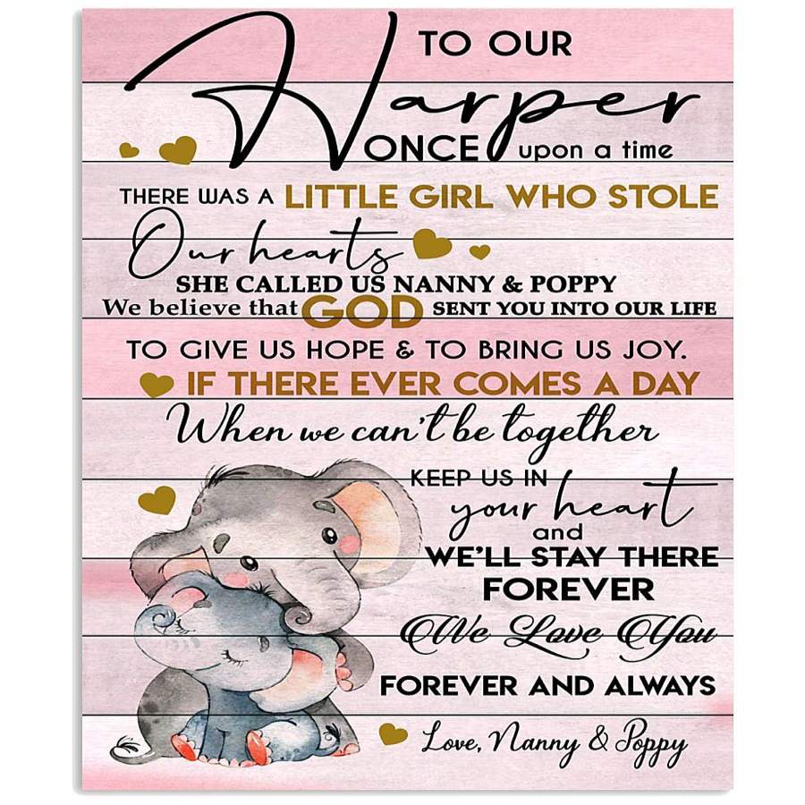 Funny Elephant With Message For Harper From Nanny And Poppy With Love Vertical Poster