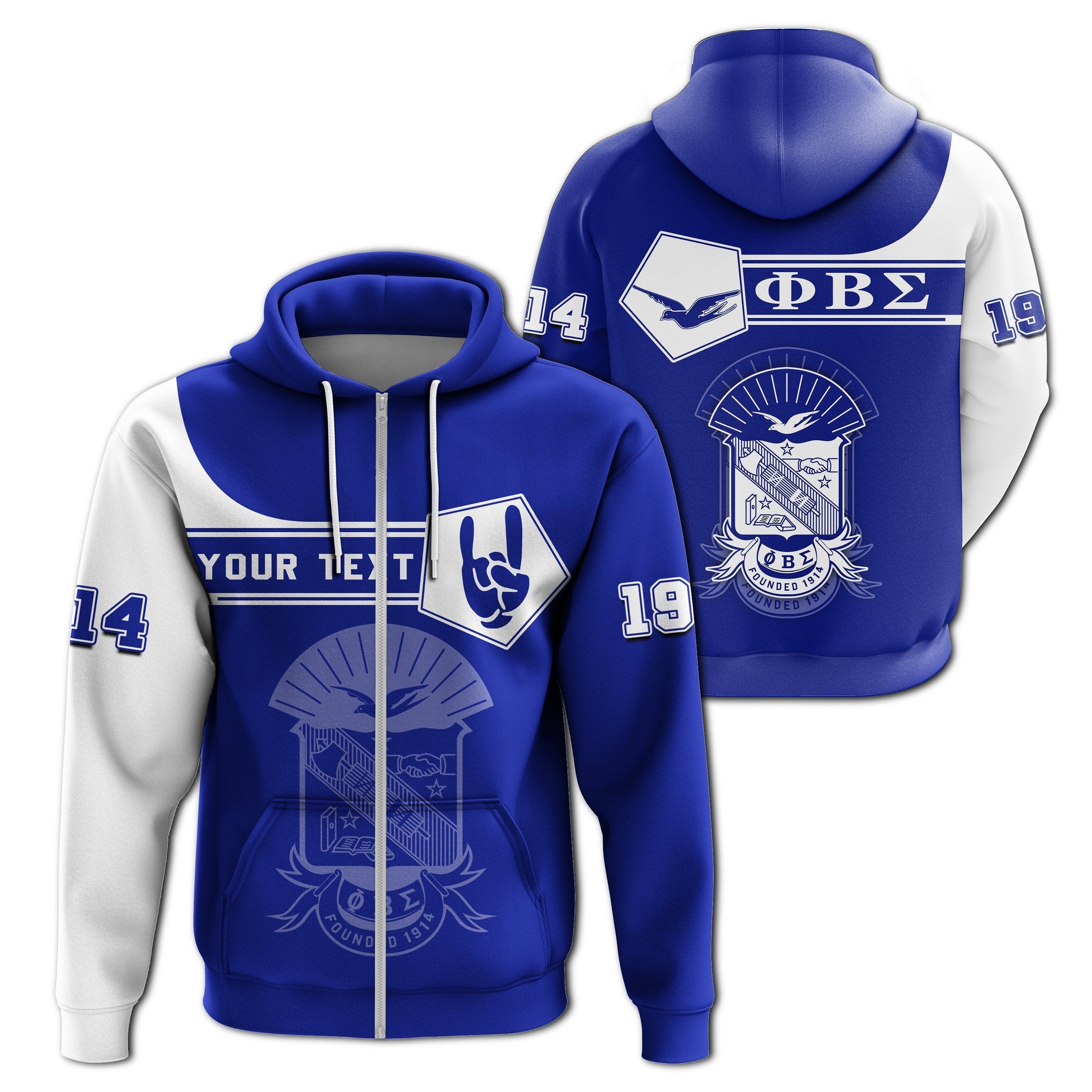 Fraternity Hoodie – Personalized Phi Beta Sigma Zipper Hoodie Simple Style