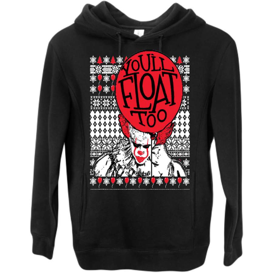 You’ll Float Too | Clown IT Christmas Premium Graphic Hoodie Sweatshirt