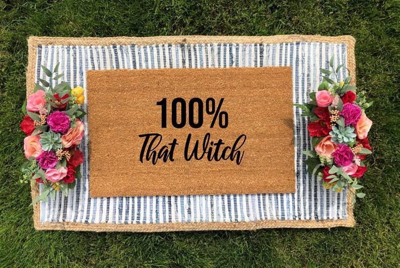 The 20 Rug 100% That Witch- Lizzo Doormat- Witch Doormat- Welcome Mat- Rug- Fall Doormat- Halloween Welcome Mat- Halloween