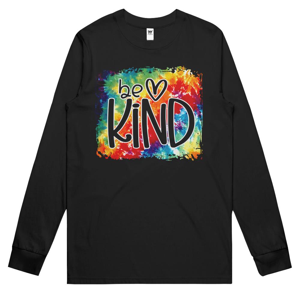 Be Kind Colorful Rainbow Cute Heart Love Kindness Boys Girls Long Sleeve T Shirts