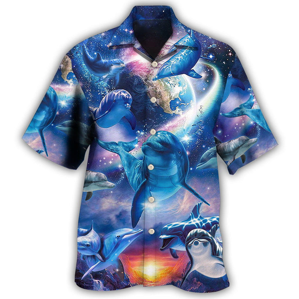 Dolphin Galaxy Blue Glow Style – Hawaiian Shirt – Haws03Ndn010822