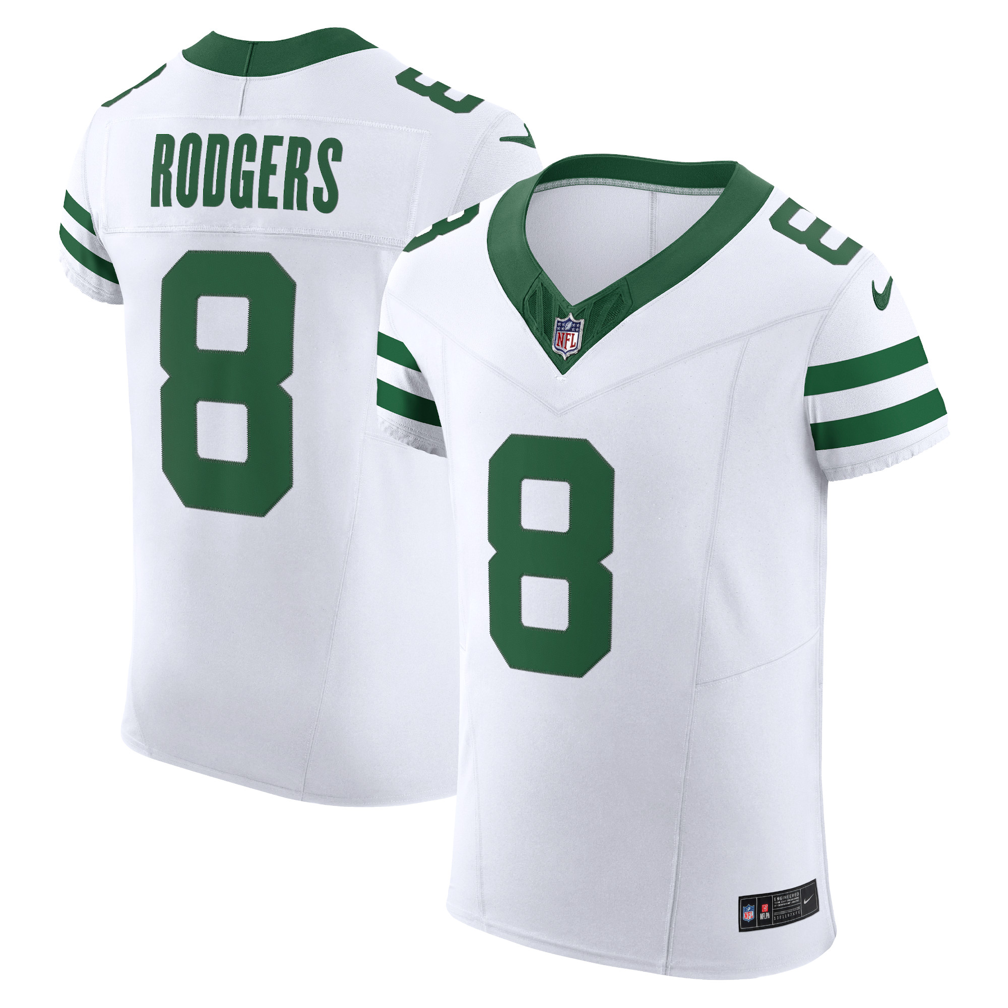 Aaron Rodgers New York Jets Alternate Vapor F.U.S.E. Elite Jersey – White