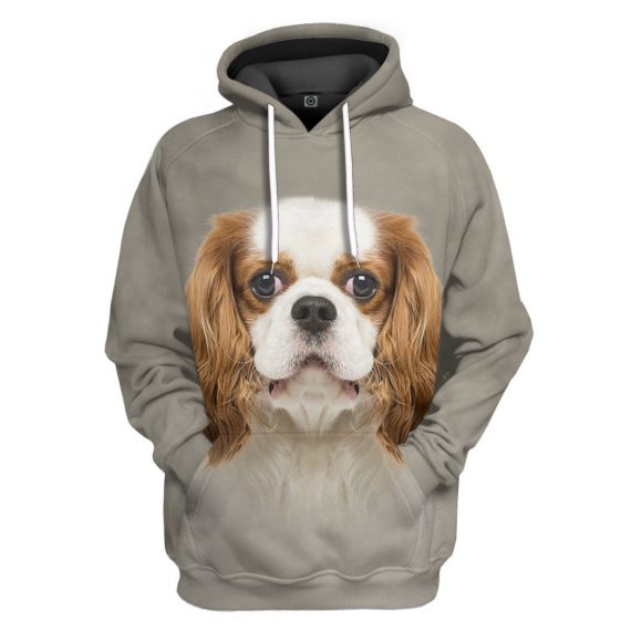 3D Cavalier King Charles Spaniel Dog All Over Print Unisex Hoodie For Dog Lovers