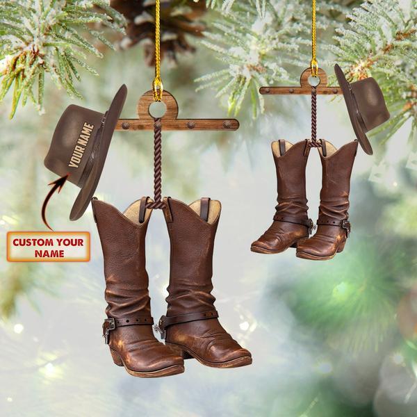 Cowboy Hat And Boots Custom Shaped Ornament-Dt69-1217 Christmas Ornament