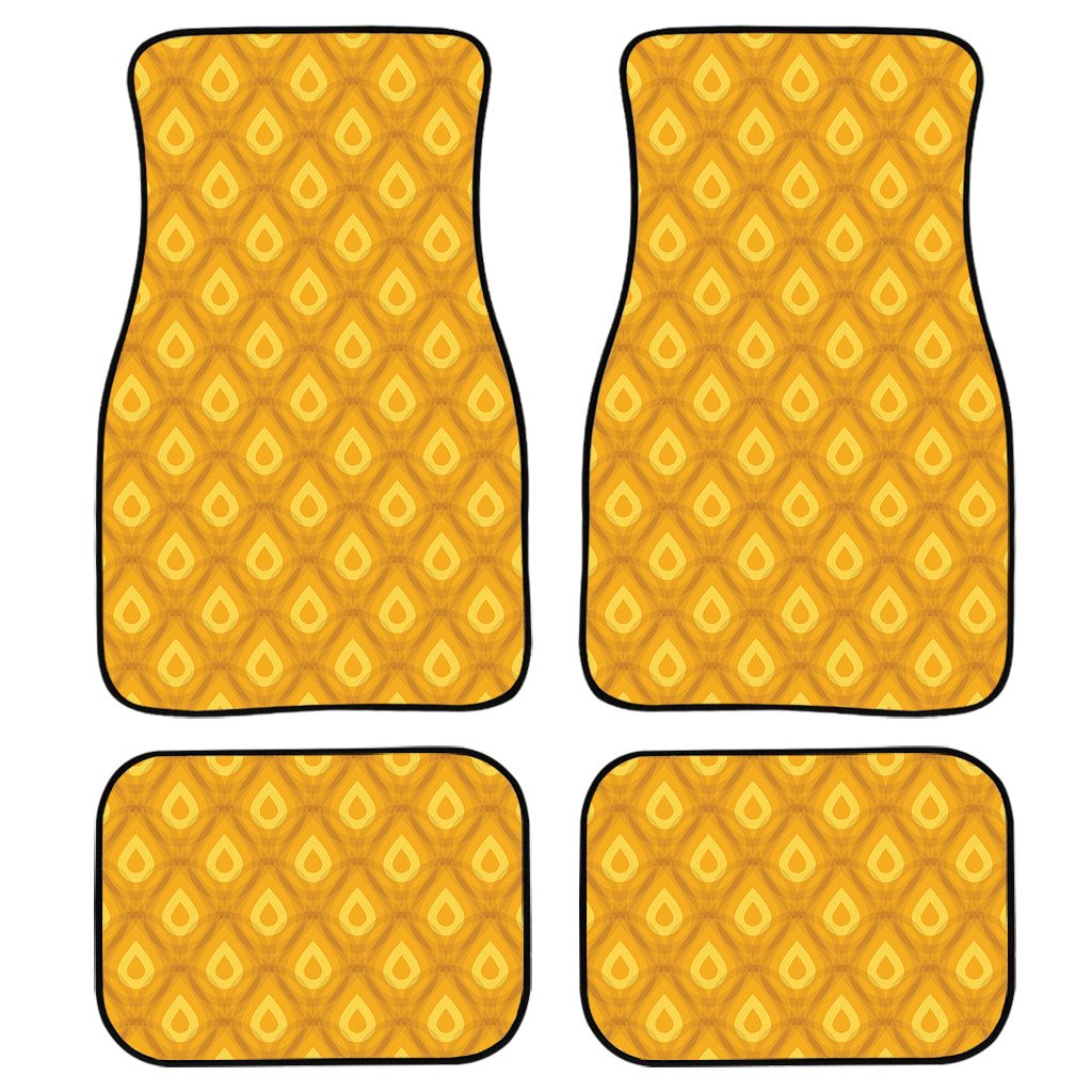 Pineapple Texture Pattern Print Front And Back Car Floor Mats, Front Car Mat