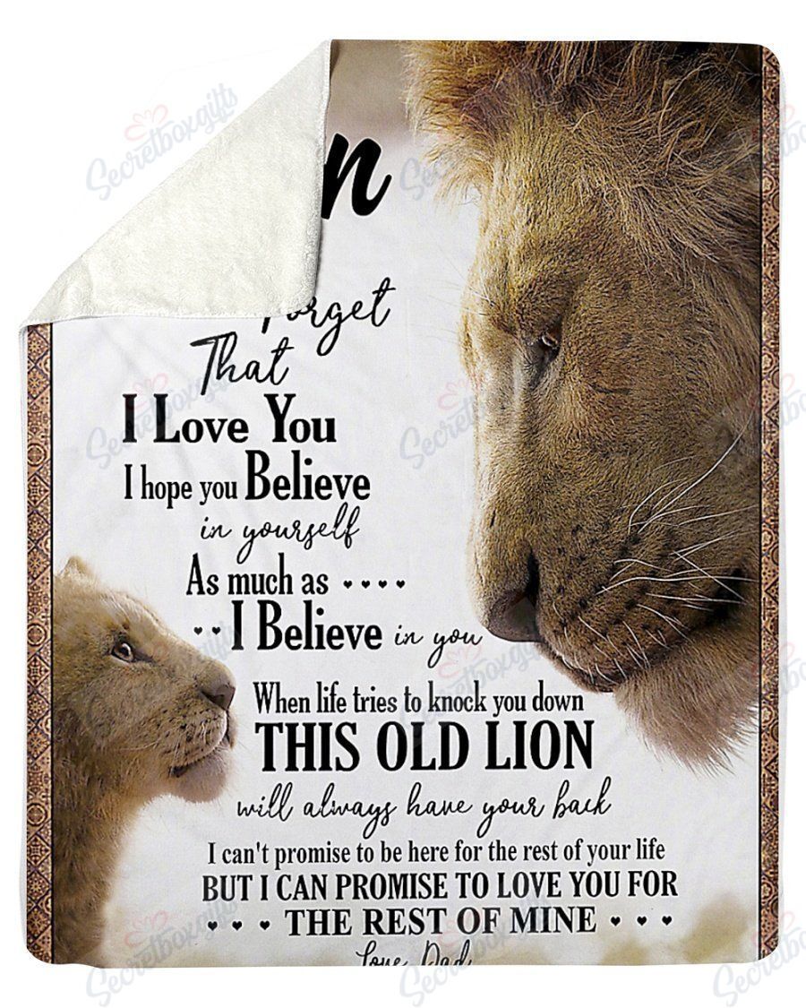 To My Son Never Forget That I Love You Lion Yq1501400Cl Fleece Blanket