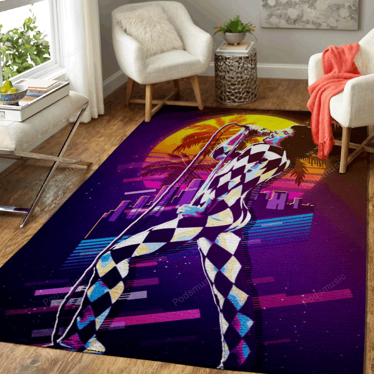 Freddie Mercury Flamboyan  – Artwork Music Synthwave 80S Art For Fans Area Rug Carpet