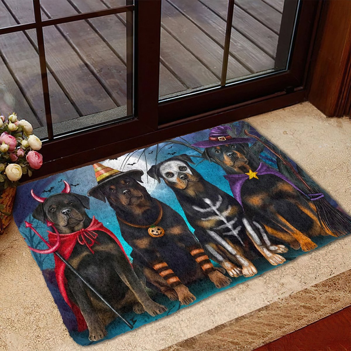 Tmarc Tee Premium Rottweiler Halloween Doormat