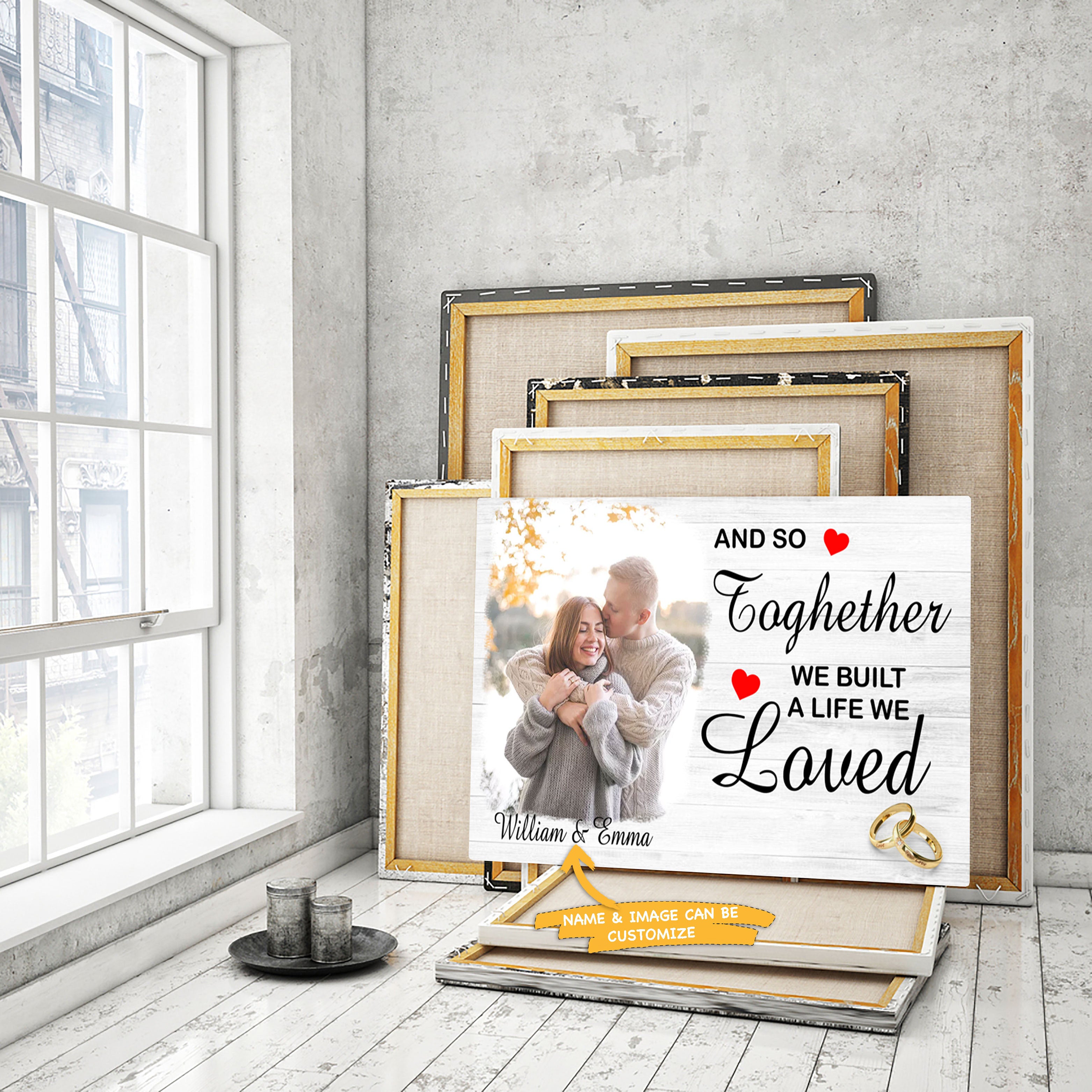 A Life We Loved – Personalized Custom Photo Canvas – Home Decor, Wall Art For Husband Wife – Matte Canvas (1.25″)