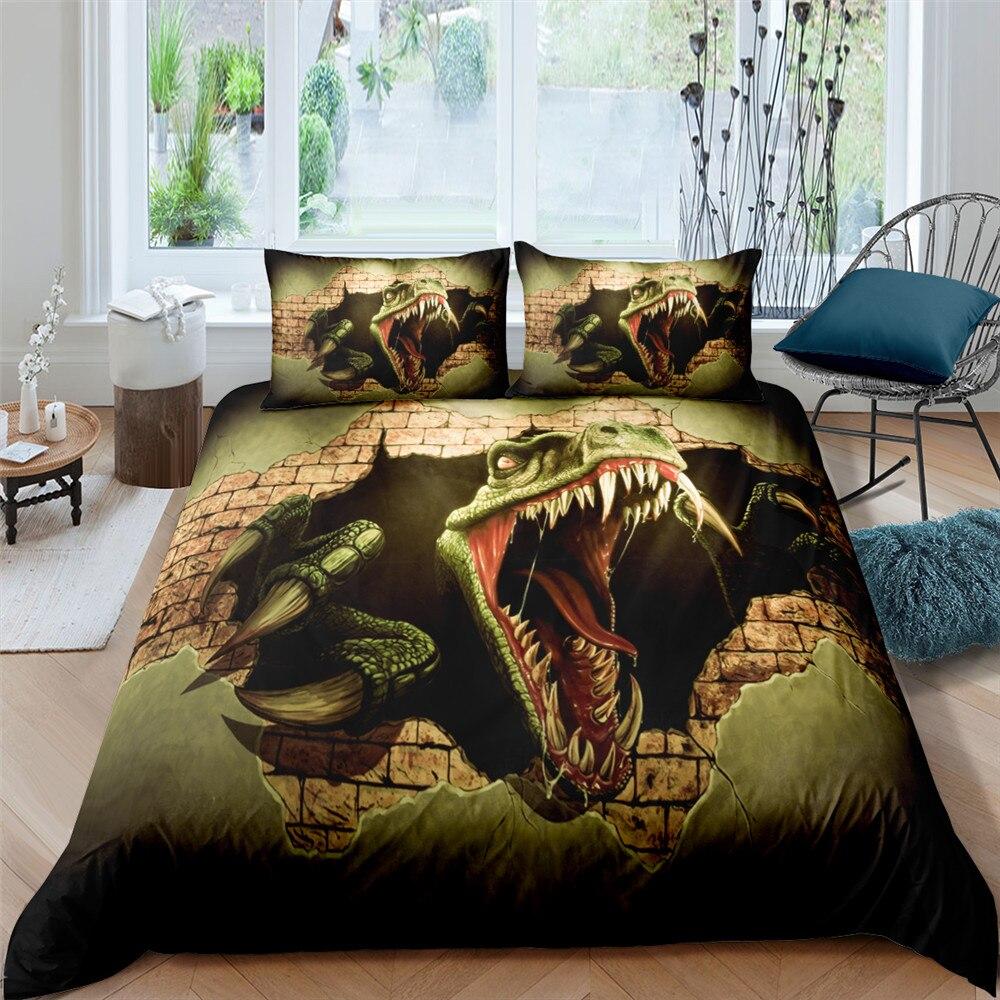 3D Dinosaur 3 Pcs Quilted Comforter Set