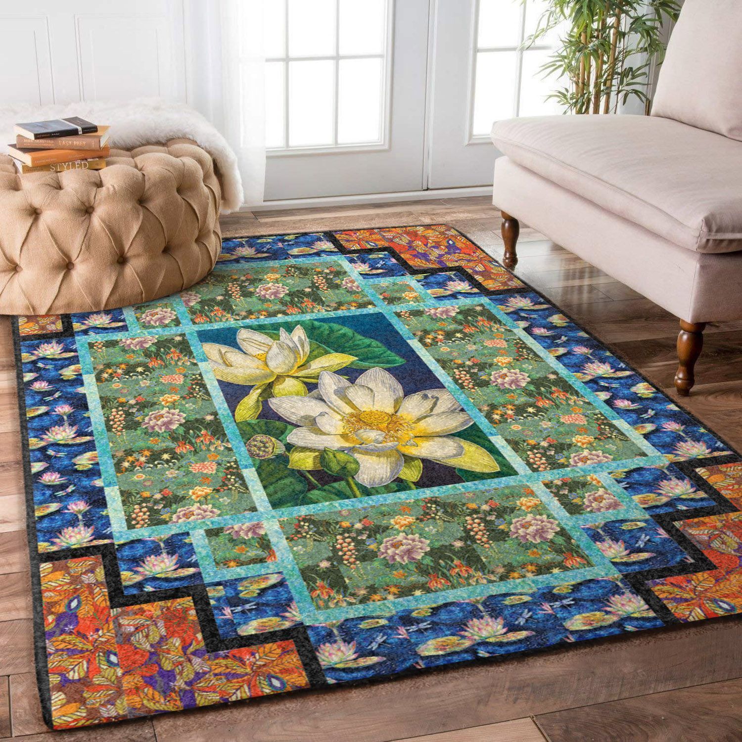 Lotus In Springtime Jade Rug TTVNMSV DNNTVN