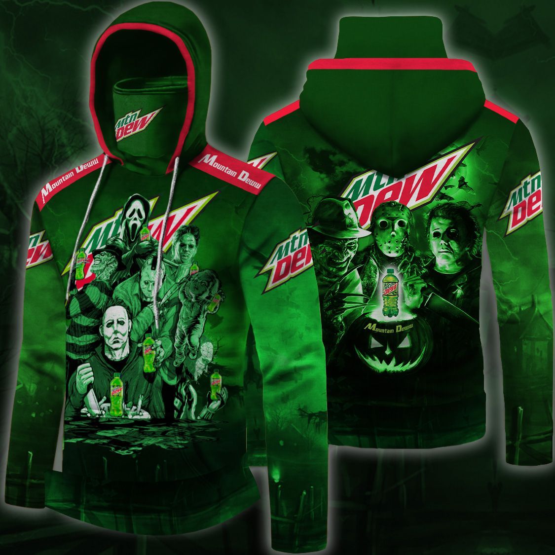 Moutain Dew Horror Hoodie With Gaiter