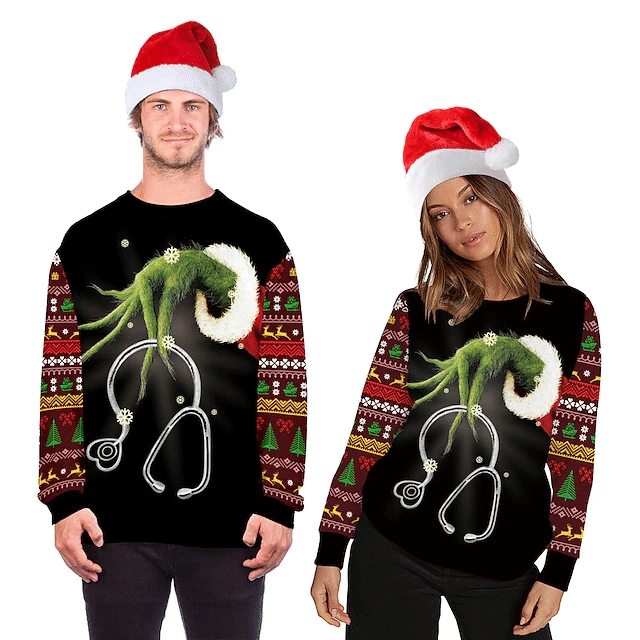 The Grinch Christmas 3D Ugly Thicken Sweaters Gingri24