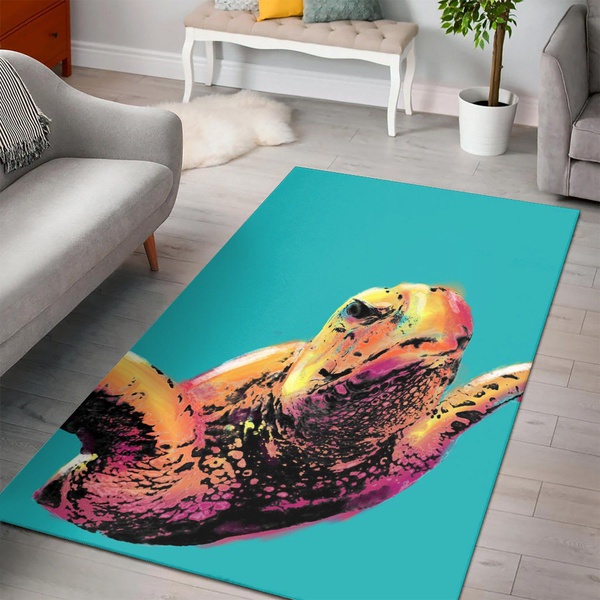 Turtle Area Rug Carpet Bedroom Family Gift US Decor