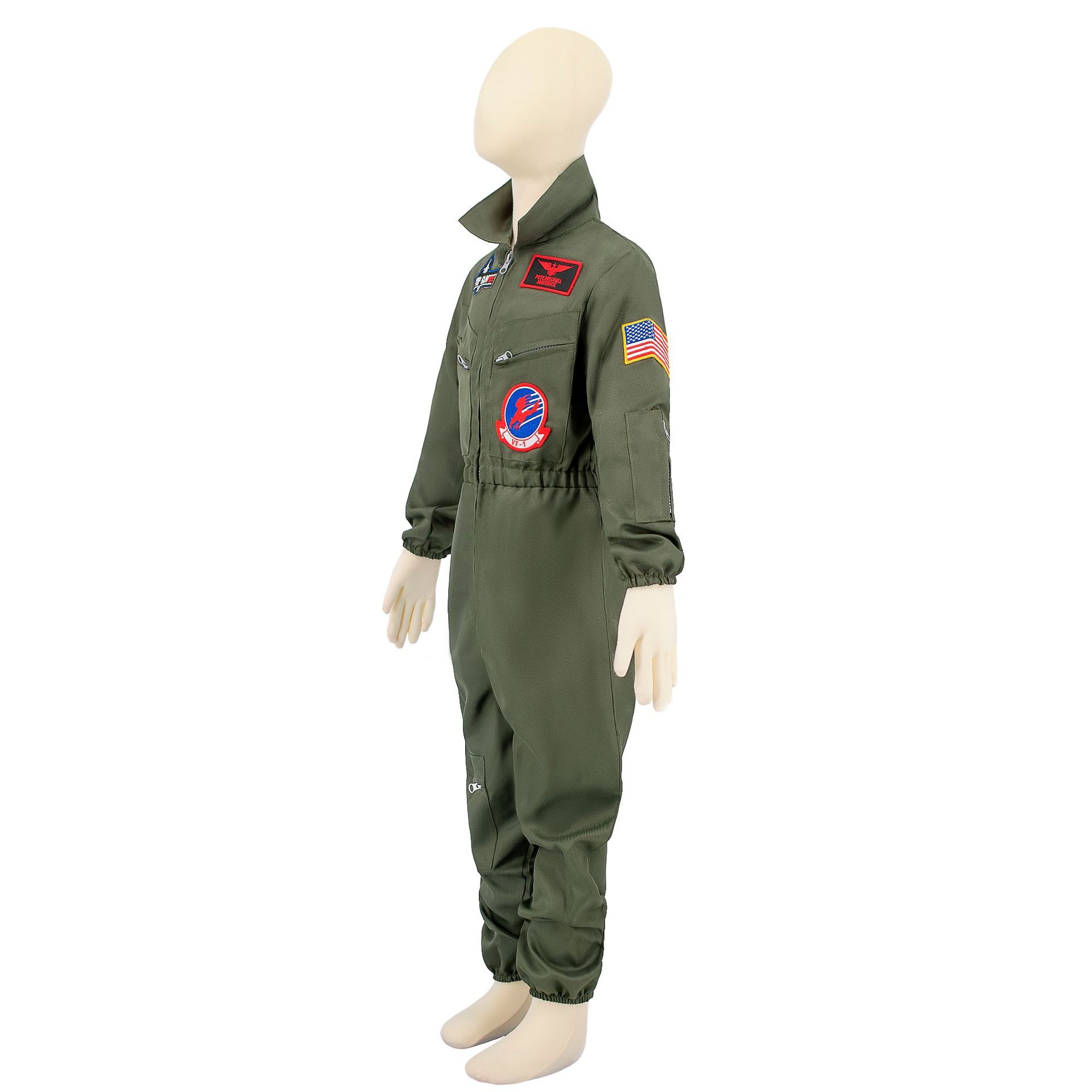 Boys Pilot Halloween Party or Carnival Cosplay Costumes 2022 New Kids Aviator Flightsuit Air Cadet Military Fighter Uniform alx