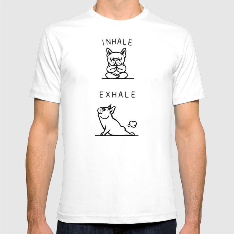 Inhale Exhale Funny French Bulldog Gift Dog Lovers T-Shirt