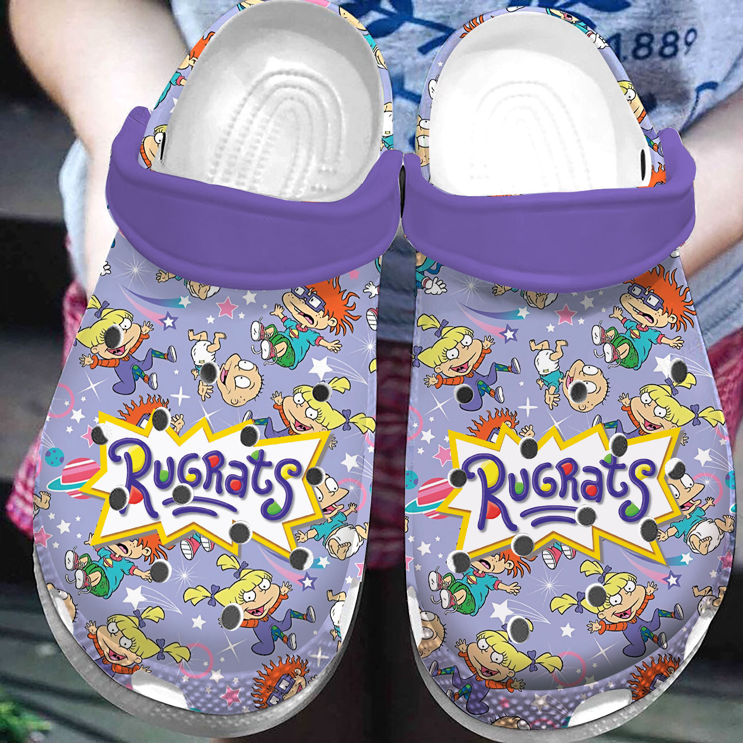 Rugrats Cartoon Purple Clog Shoes #Dh