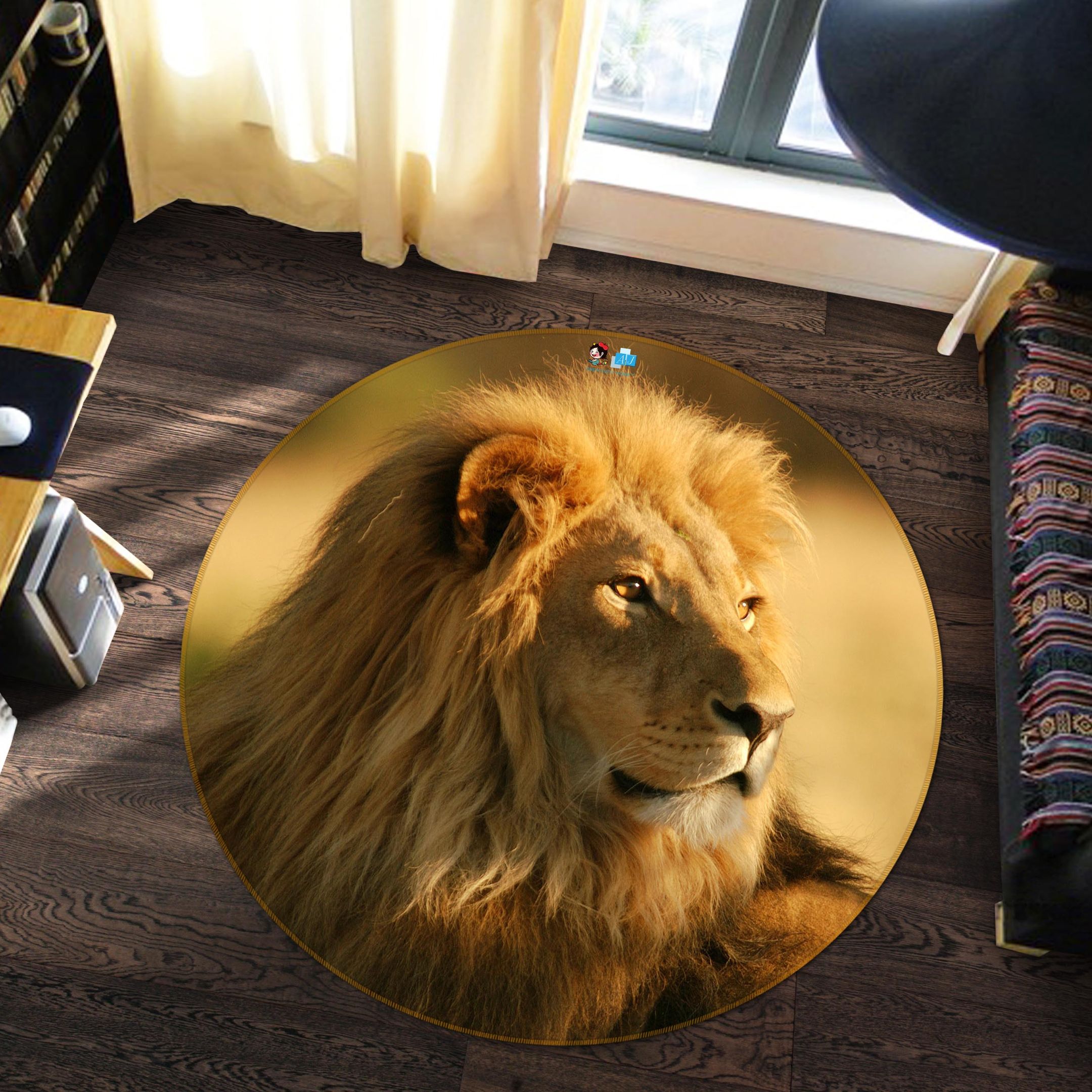 3D Lion 72047 Round Rug – Round Carpet Home Decor