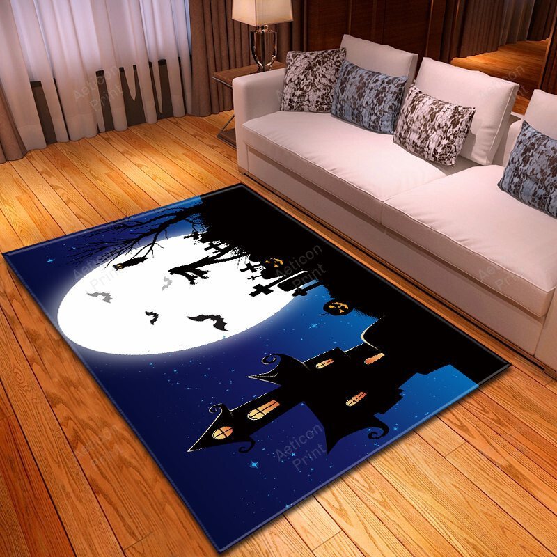 Scarecrow On Halloween Moon Night Carpet Living Room Area Rug Carpet Vintage Home Decor Gift Ideas