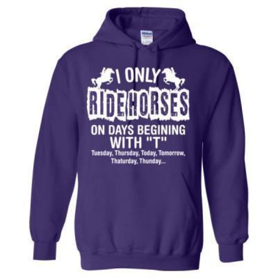 AGR I Only Ride Horses On Days Begining With T – Heavy Blend™ Hooded Sweatshirt