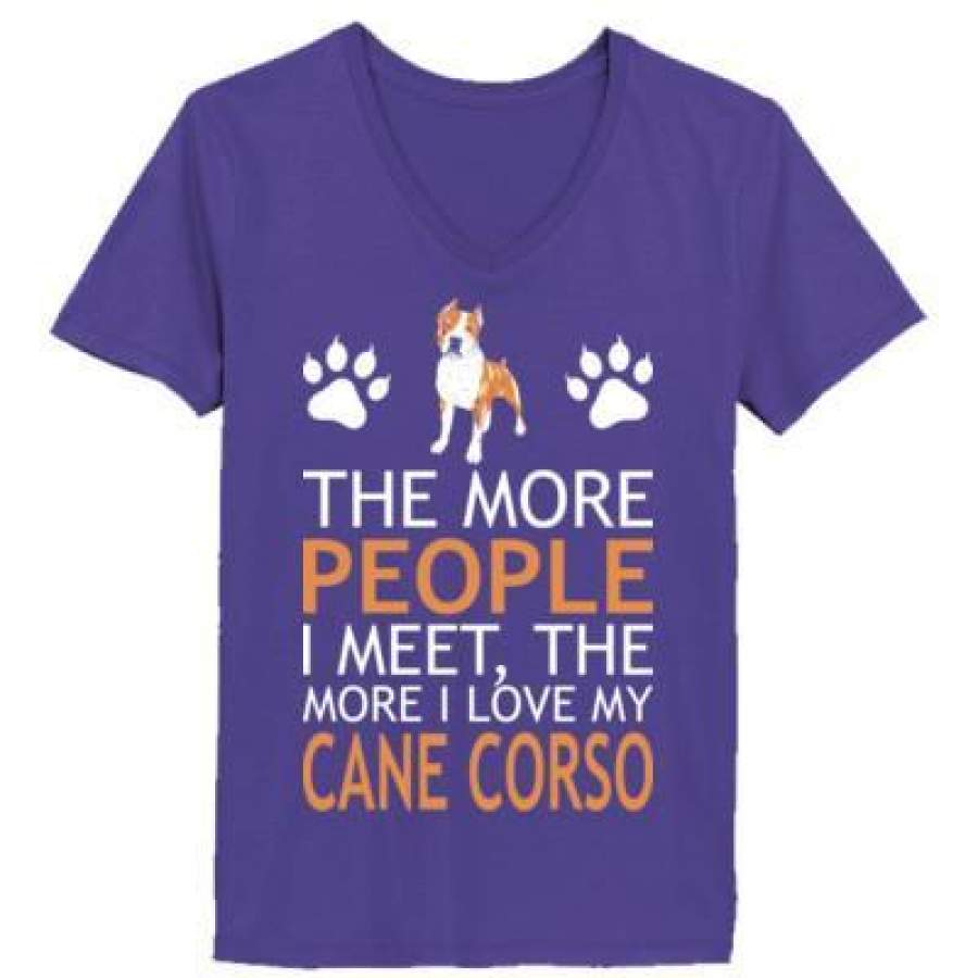 AGR The More People I Meet The More I Love My Cane Corso – Ladies’ V-Neck T-Shirt