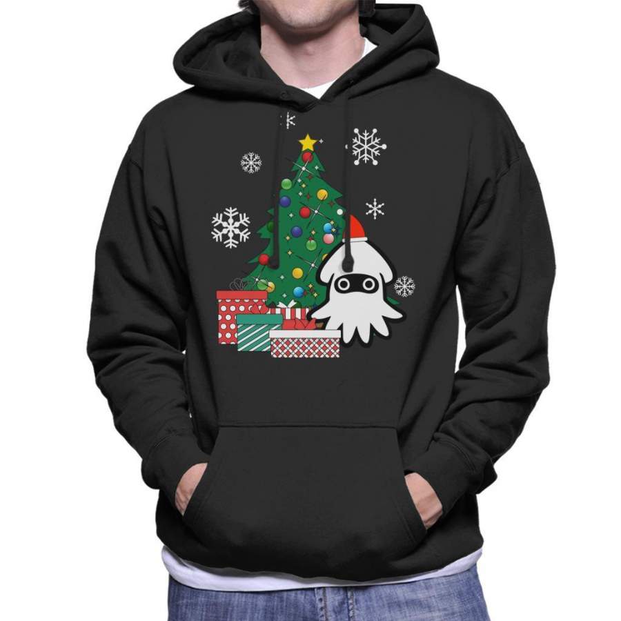 Blooper Squid Around The Christmas Tree Mario Men’s Hooded Sweatshirt