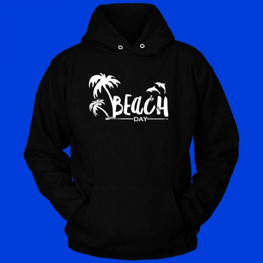 Beach Day Dolphin Palm Tree Men’S Hoodie