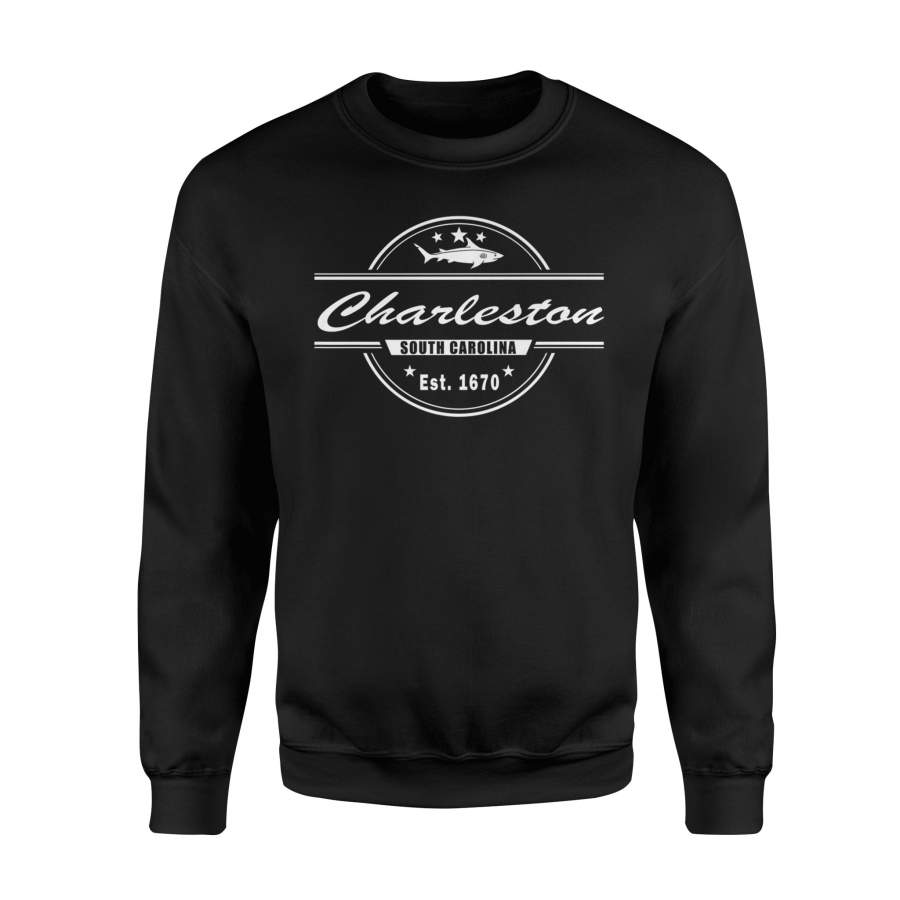 Charleston Sc Souvenir With A Vintage Style Shark Design Sweatshirt