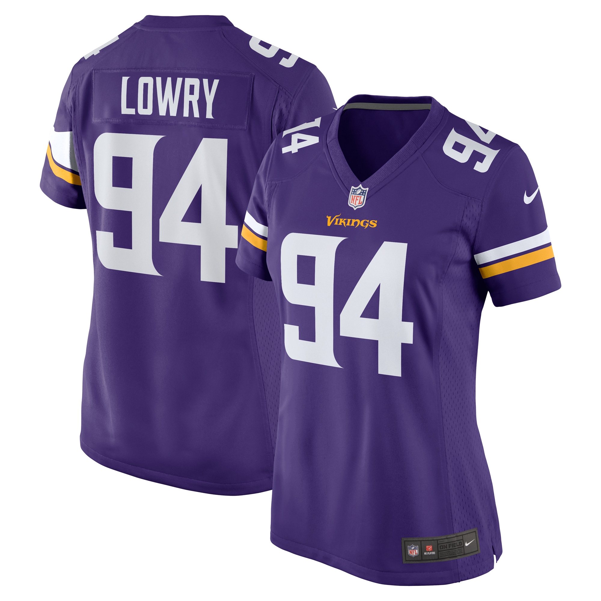 Women’s Minnesota Vikings Dean Lowry Purple Game Player Jersey