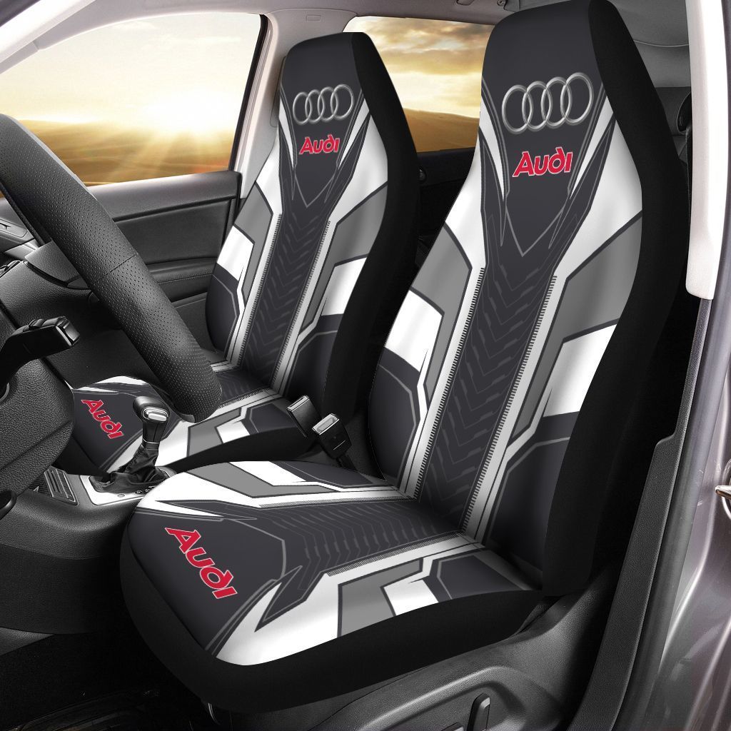 Audi  Car Seat Cover (Set Of 2) Ver 1 (Grey)