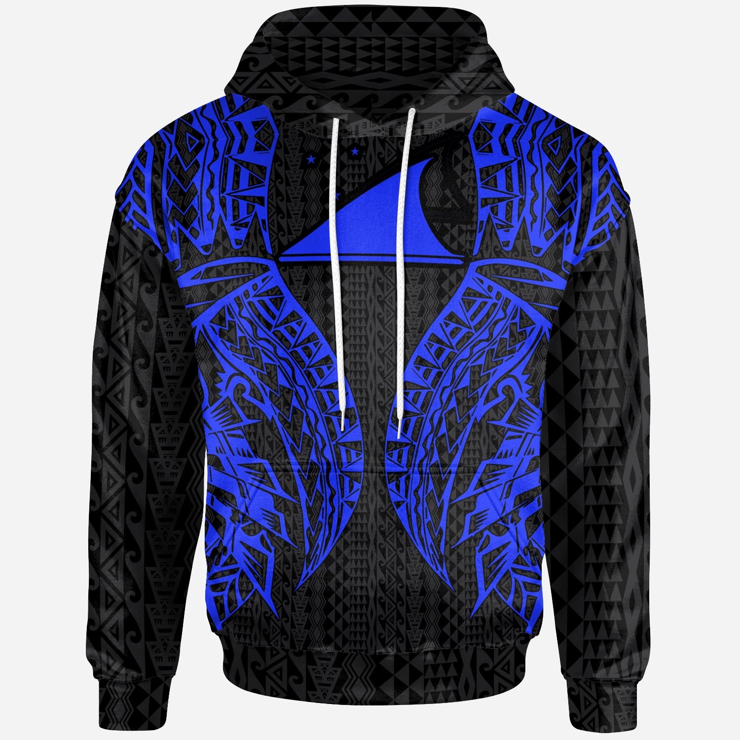 Tokelau Hoodie – Polynesian Lion Head Blue Style