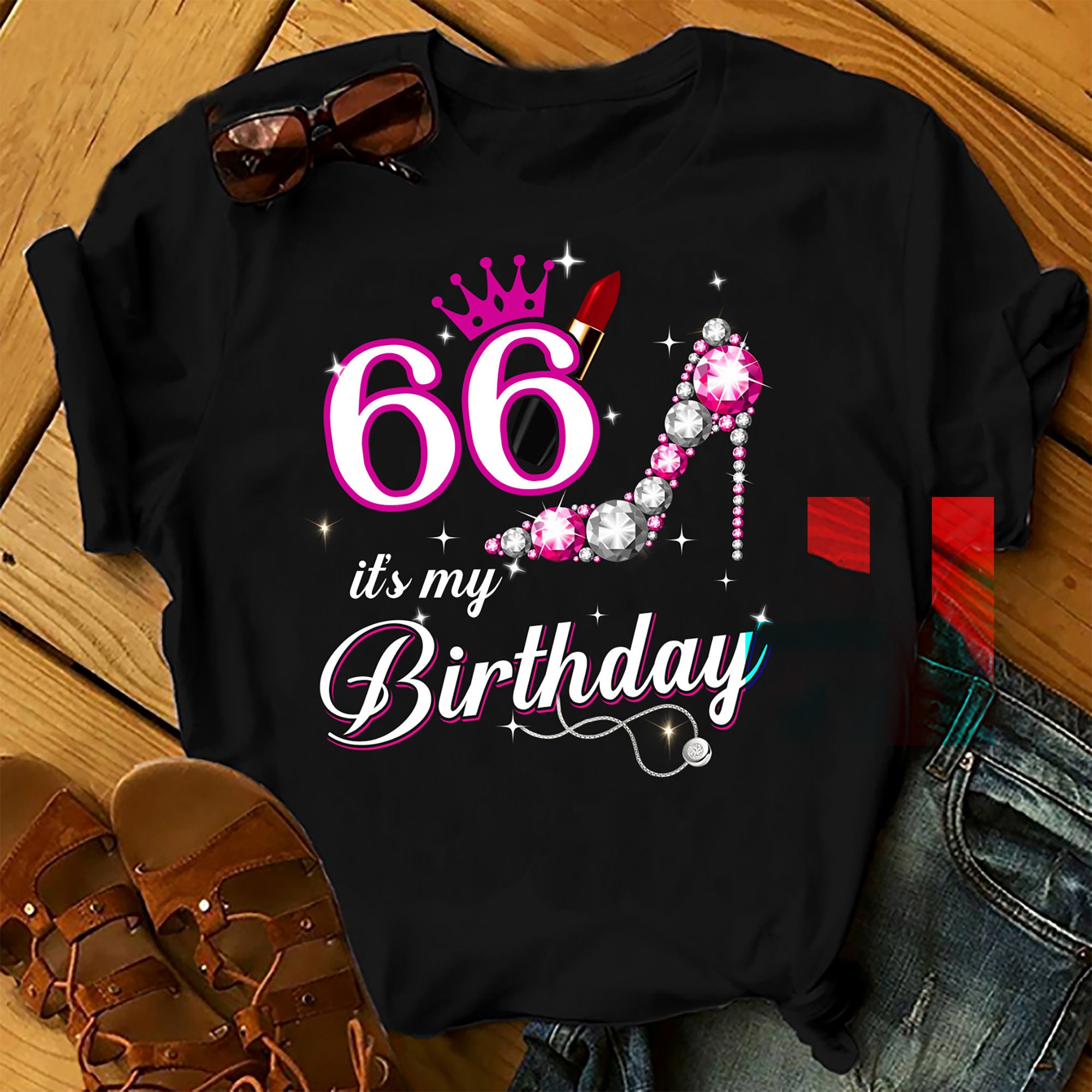 66 It’s My Birthday – Shirts Women, Birthday T Shirts, Summer Tops, Beach T Shirts