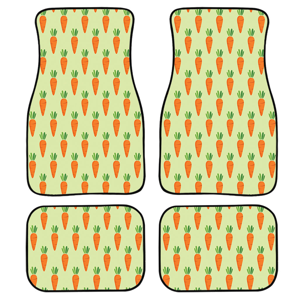 Cute Carrot Pattern Print Front And Back Car Floor Mats, Front Car Mat