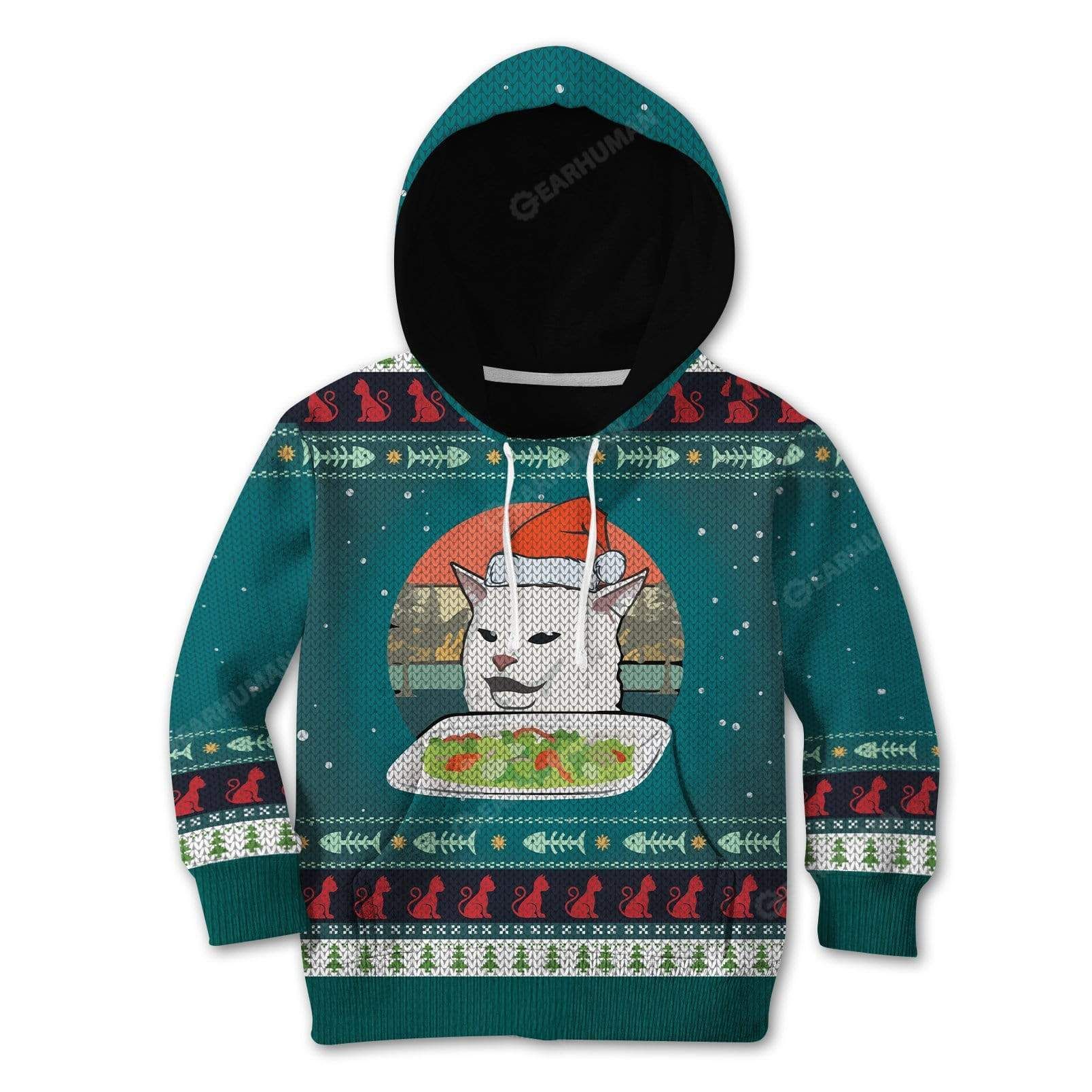 Kid Ugly Christmas Cat Custom T-Shirts Hoodies Apparel